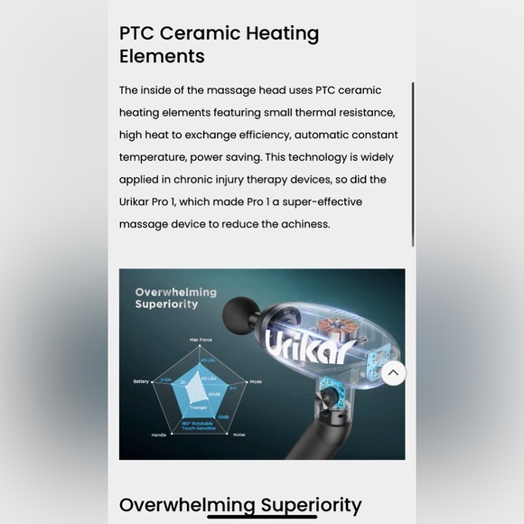 PRO MASSAGE GUN Urikar Pro 2 Heated Deep issue Muscle with Rotating Handle - Picture 11 of 16